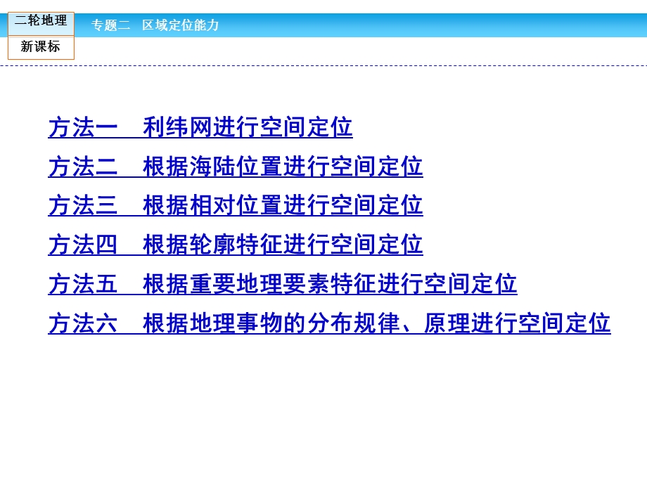 2016届高三新课标地理二轮复习 学科能力强化：第1部分 专题2 区域定位能力 课件.ppt_第3页