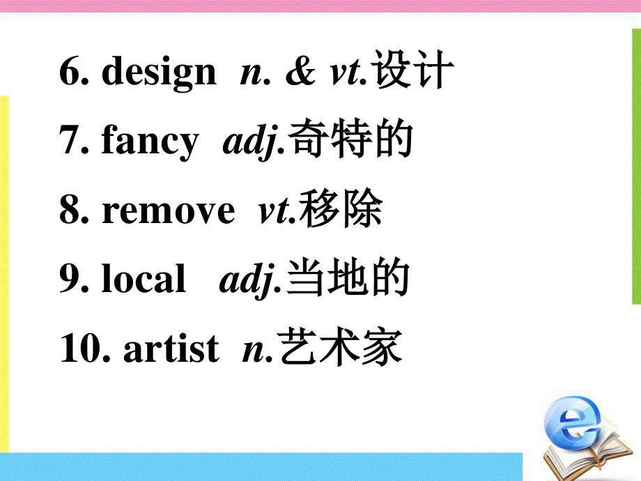 2017届高三英语人教版一轮复习课件：话题语汇狂背 话题6 .ppt_第3页