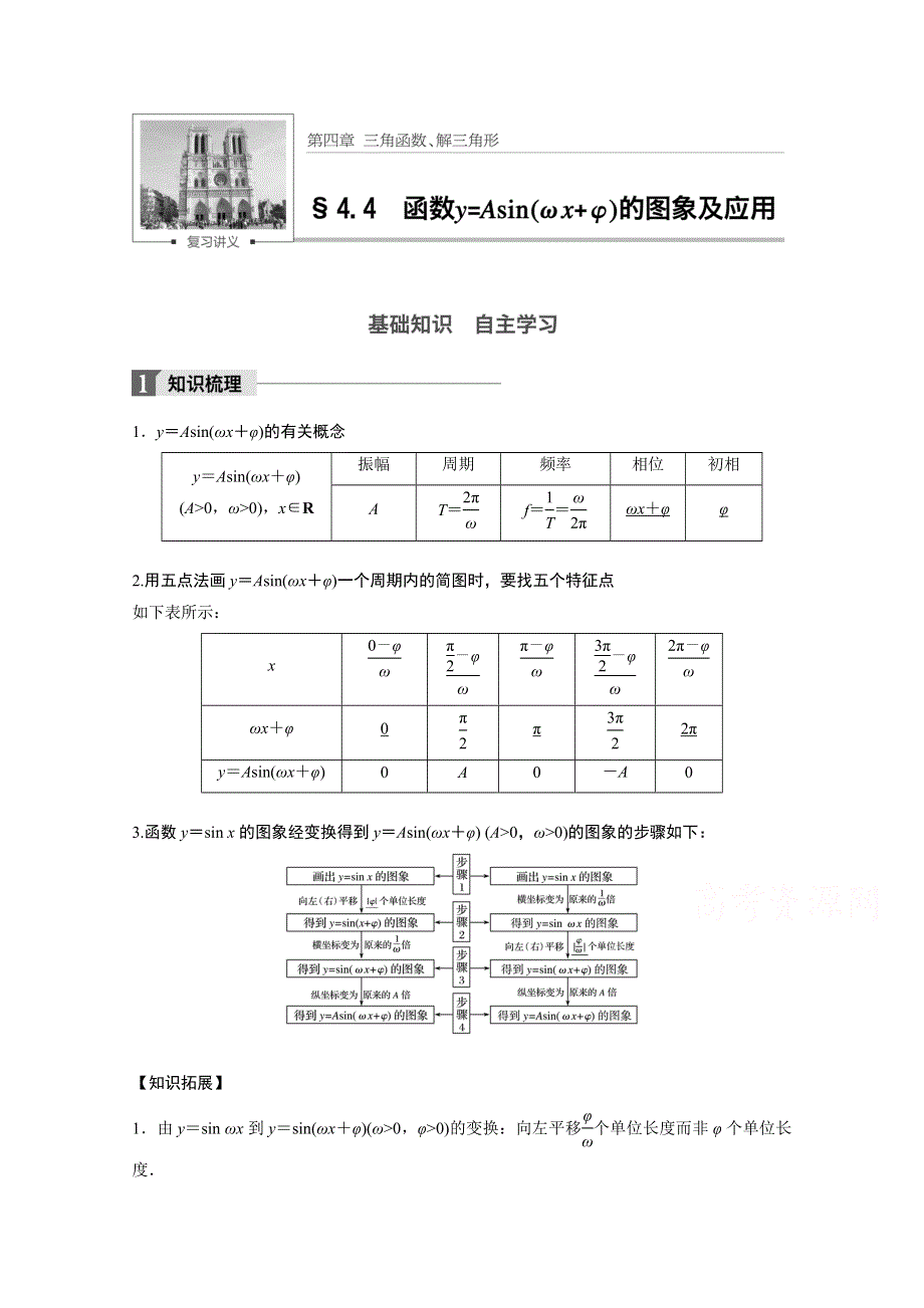 2018版高考数学（文）（人教）大一轮复习讲义 （教师版WORD文档）第四章　三角函数、解三角形 4.4 WORD版含答案.docx_第1页