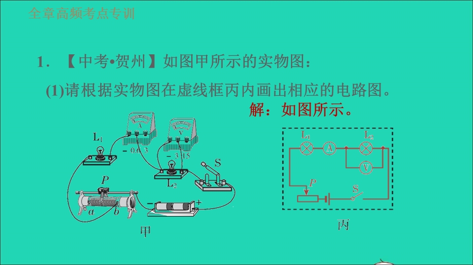 2022九年级物理全册 第十三章 电功和电功率全章高频考点专训 专训1 测量小灯泡的电功率习题课件 （新版）北师大版.ppt_第3页