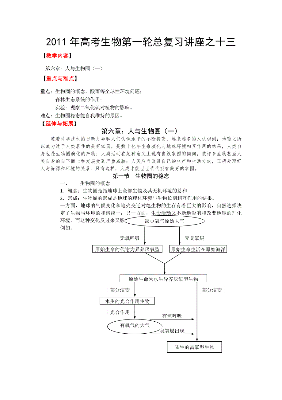 [原创]2011年高考生物第一轮总复习讲座之十三.doc_第1页