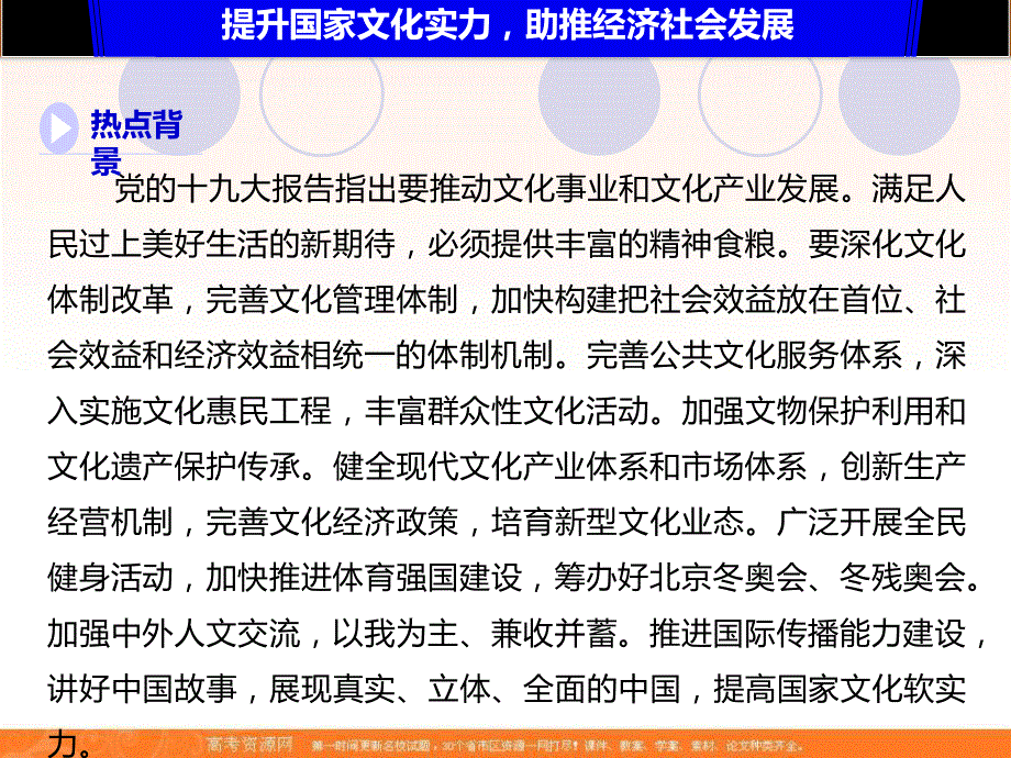 2020届高考政治人教通用版大一轮复习导学课件：第9单元 文化与生活 综合提升 长效热点探究.ppt_第3页