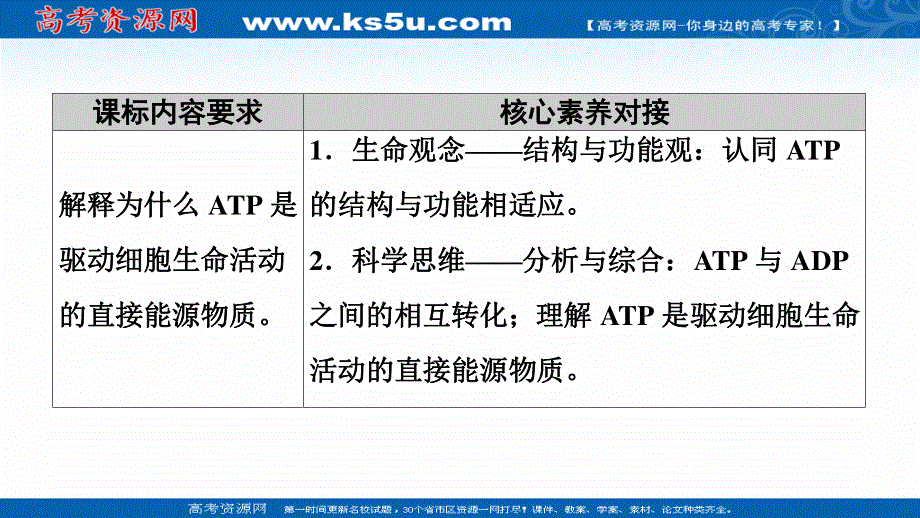 2021-2022学年新教材苏教版生物必修1课件：第3章 第1节　第2课时　ATP是驱动细胞生命活动的直接能源物质 .ppt_第2页