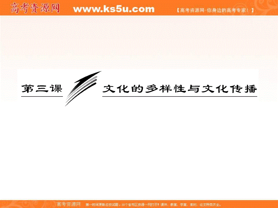 2013届高三政治一轮复习课件：文化生活 第二单元 第三课 文化的多样性与文化传播.ppt_第3页