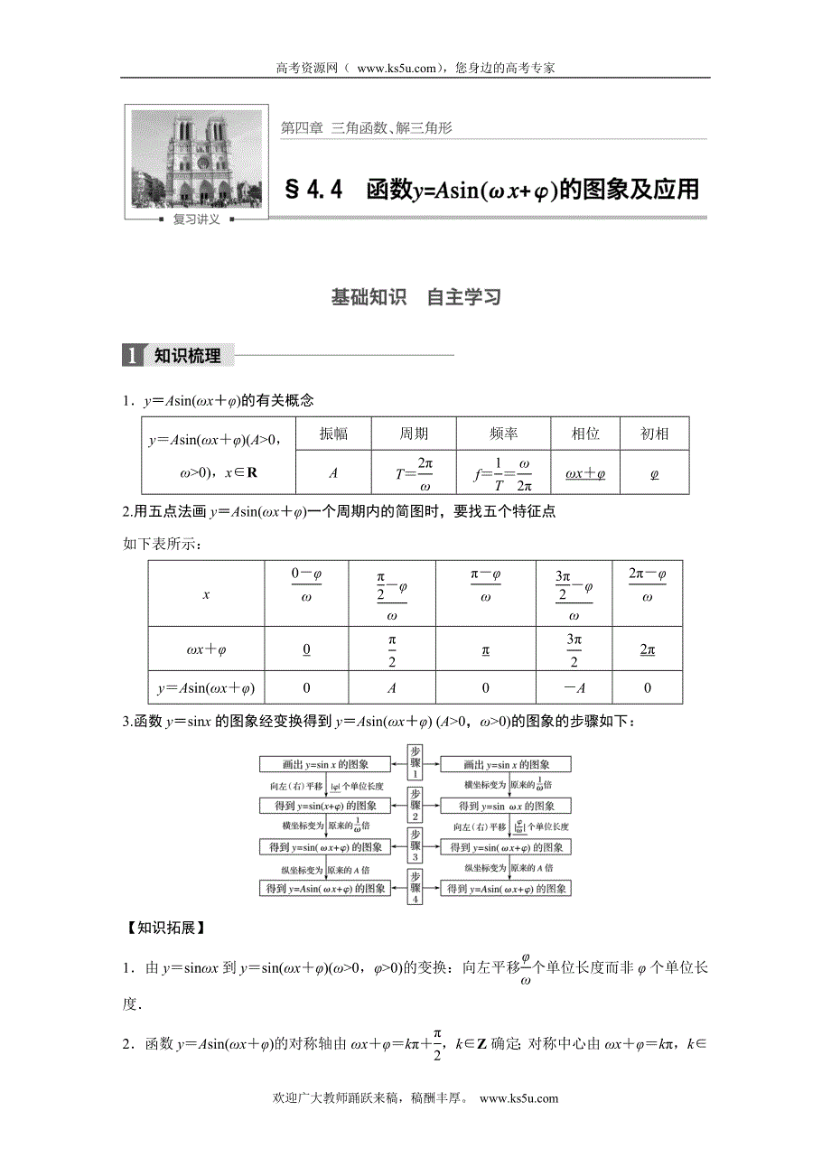 2018版高考数学（浙江文理通用）大一轮复习讲义（教师版WORD文档）：第四章 三角函数、解三角形 4.4 WORD版含解析.docx_第1页