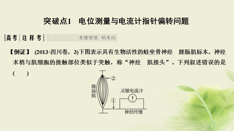 2018届高考生物一轮复习考点加强课件：4神经生理的研究方法及相关题型分析 .ppt_第2页