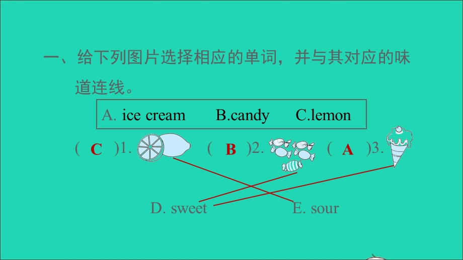 2022三年级英语下册 Module 1 Using my five senses unit2 Tastes（课时练1）课件 沪教牛津版（三起）.ppt_第3页