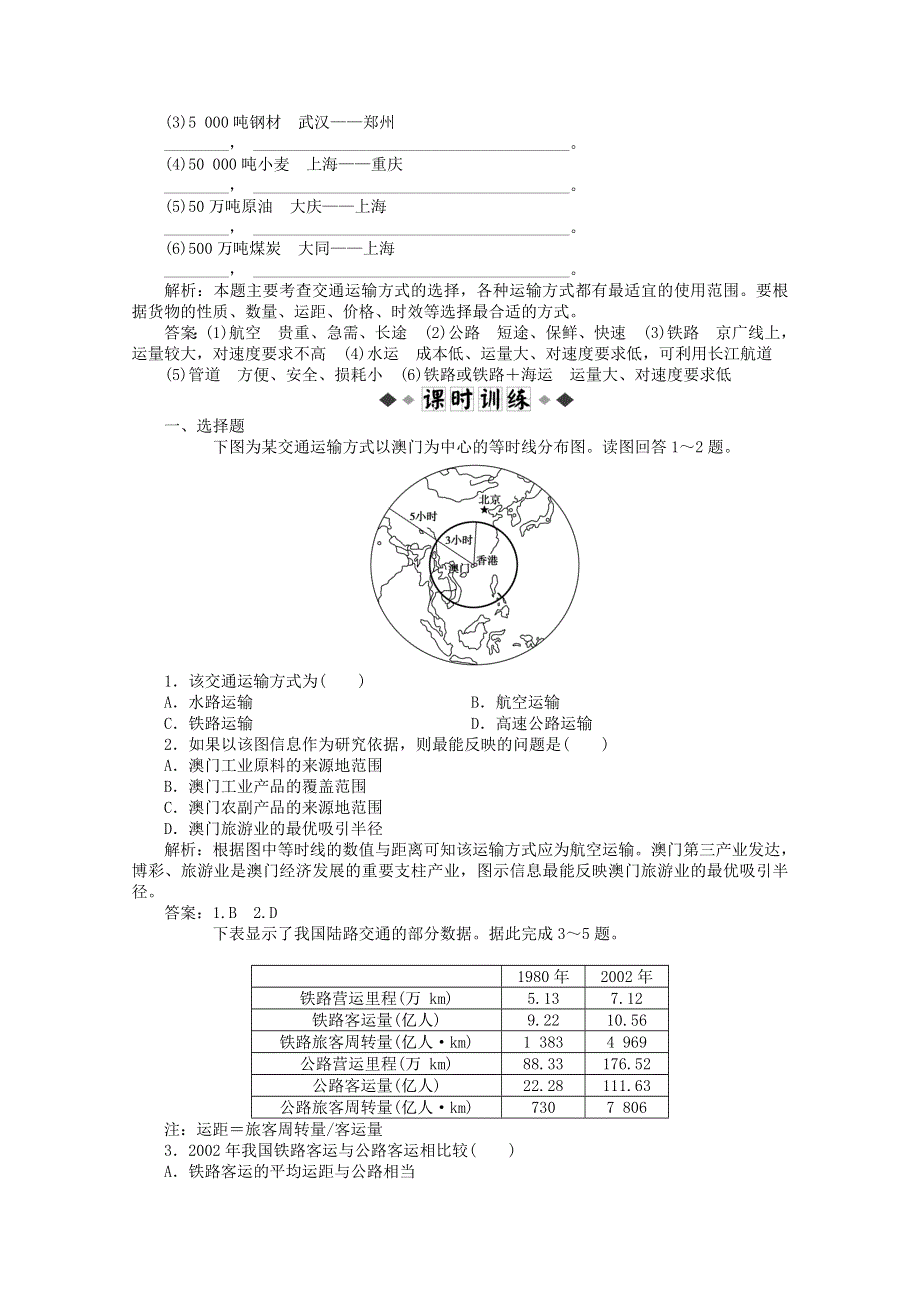 11-12学年高一地理：4.1 人类活动地域联系的主要方式 同步练习（鲁教版必修2）.doc_第2页