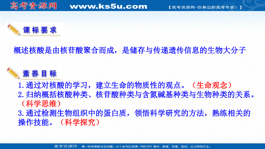 2021-2022学年新教材苏教版生物必修1课件：1-3-2 细胞中的蛋白质和核酸--检测生物组织中的蛋白质、核酸储存与传递遗传信息 .ppt_第3页