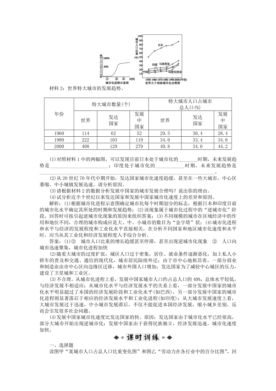 11-12学年高一地理：2.1 城市发展与城市化 同步练习（鲁教版必修2）.doc_第2页