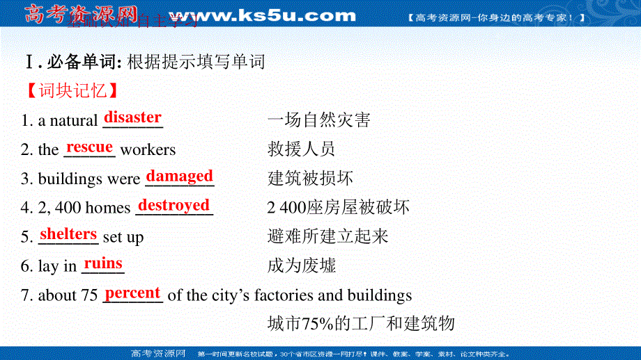 2021-2022学年新教材英语人教版必修第一册课件：UNIT 4—2 NATURAL DISASTERS READING AND THINKING .ppt_第2页