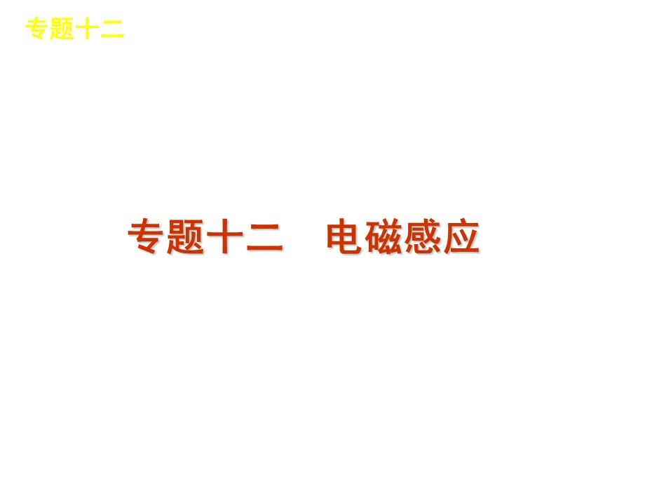 2012届高三物理二轮复习方案专题课件（新课标广东专版）：专题12　电磁感应.ppt_第1页