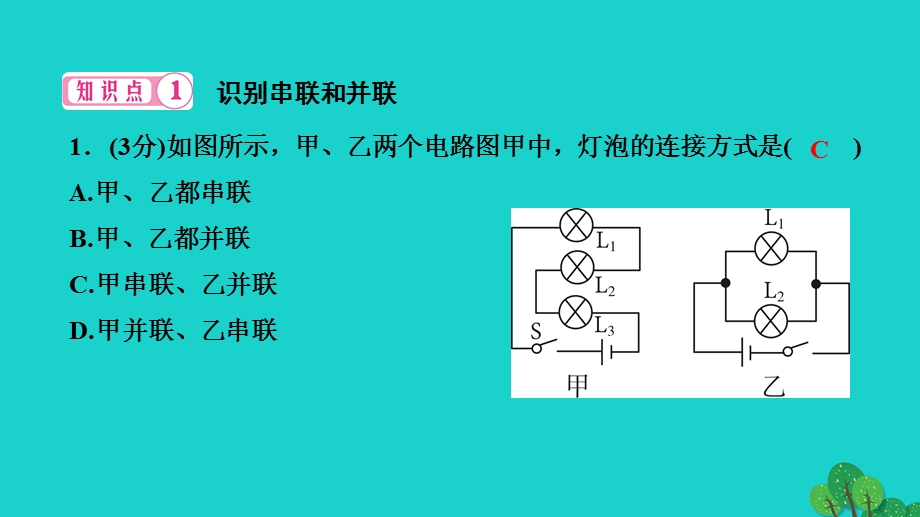 2022九年级物理全册 第十五章 电流和电路第3节 串联和并联作业课件（新版）新人教版.ppt_第3页