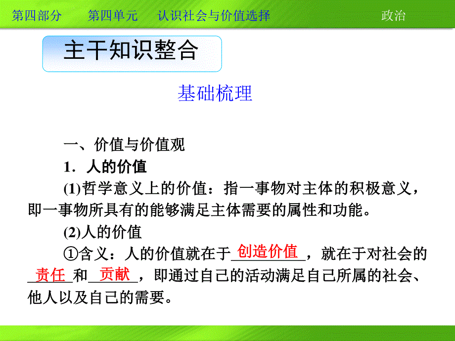 2013届高三政治一轮复习课件：第十二课 实现人生的价值（新人教必修4）.ppt_第3页