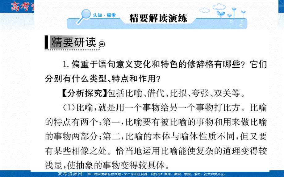 2020-2021学年人教版语文选修语言文字应用课件：第六课 第二节　语言表达的十八般武艺——修辞手法 .ppt_第2页