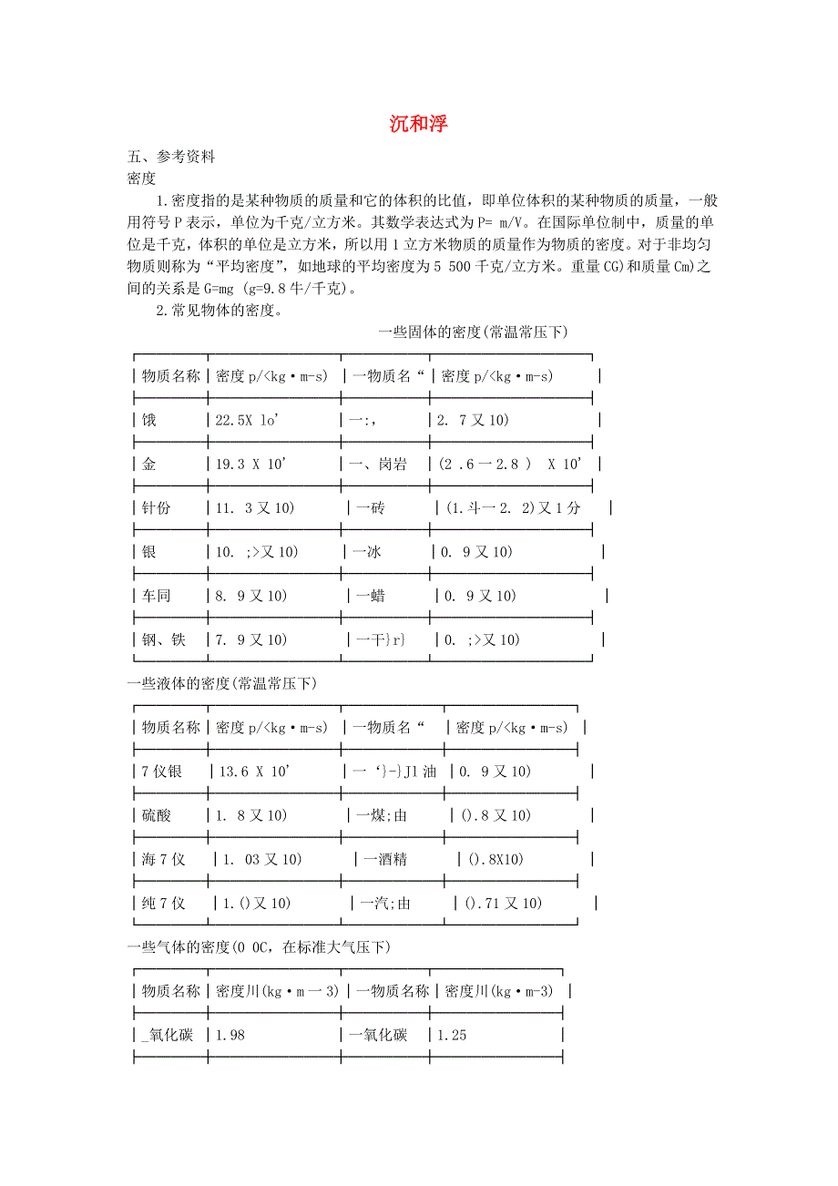 五年级科学下册 沉和浮参考资料 教科版.doc_第1页