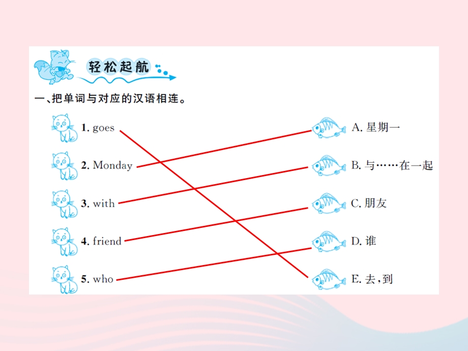 2022三年级英语下册 Module 5 Unit 1 She goes to school on Mondays第一课时习题课件 外研版（三起）.ppt_第2页