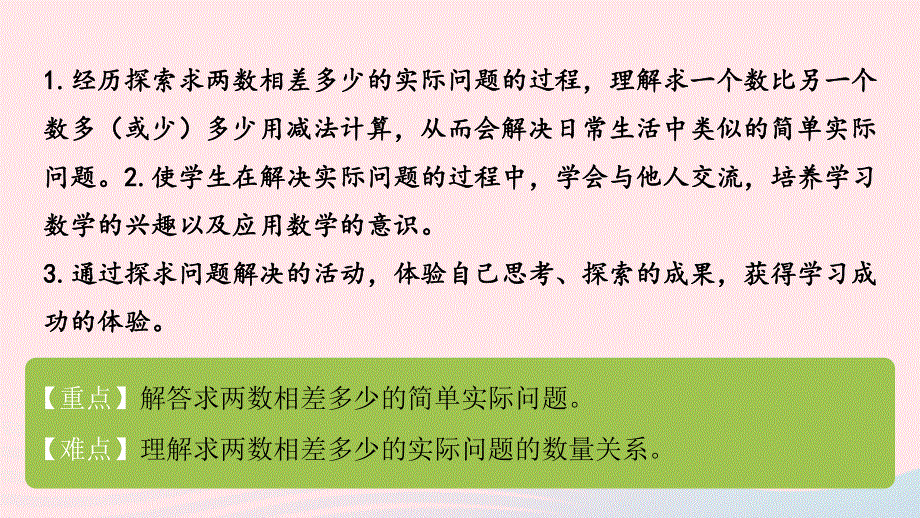 一年级数学下册 第4单元 100以内的加法和减法（一）第12课时 求两数相差多少的简单实际问题课件 苏教版.pptx_第2页