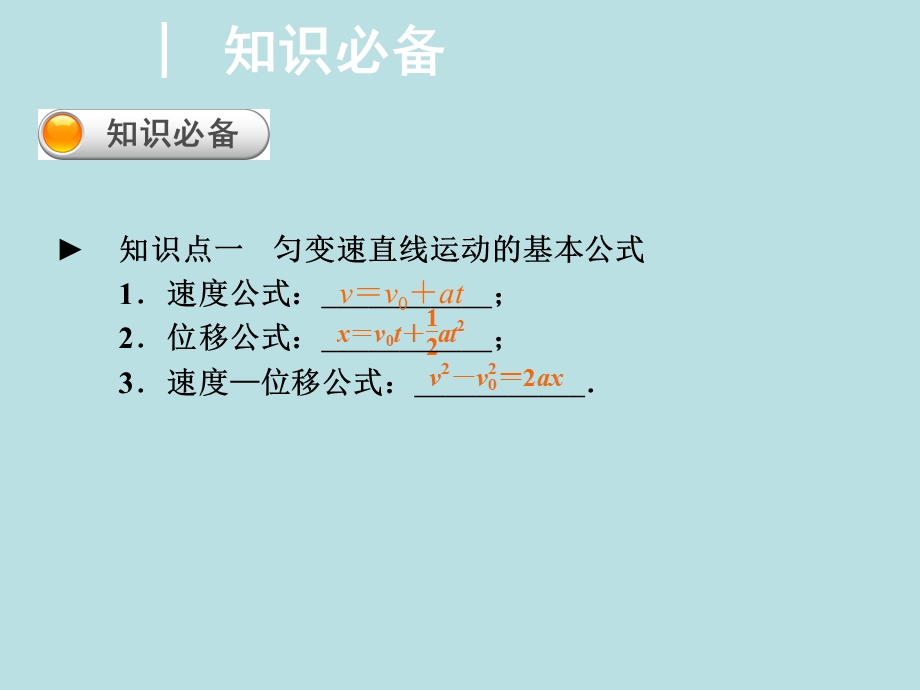 2015-2016学年高一物理人教版必修1课件：匀变速直线运动的速度与位移的关系 2 .ppt_第3页