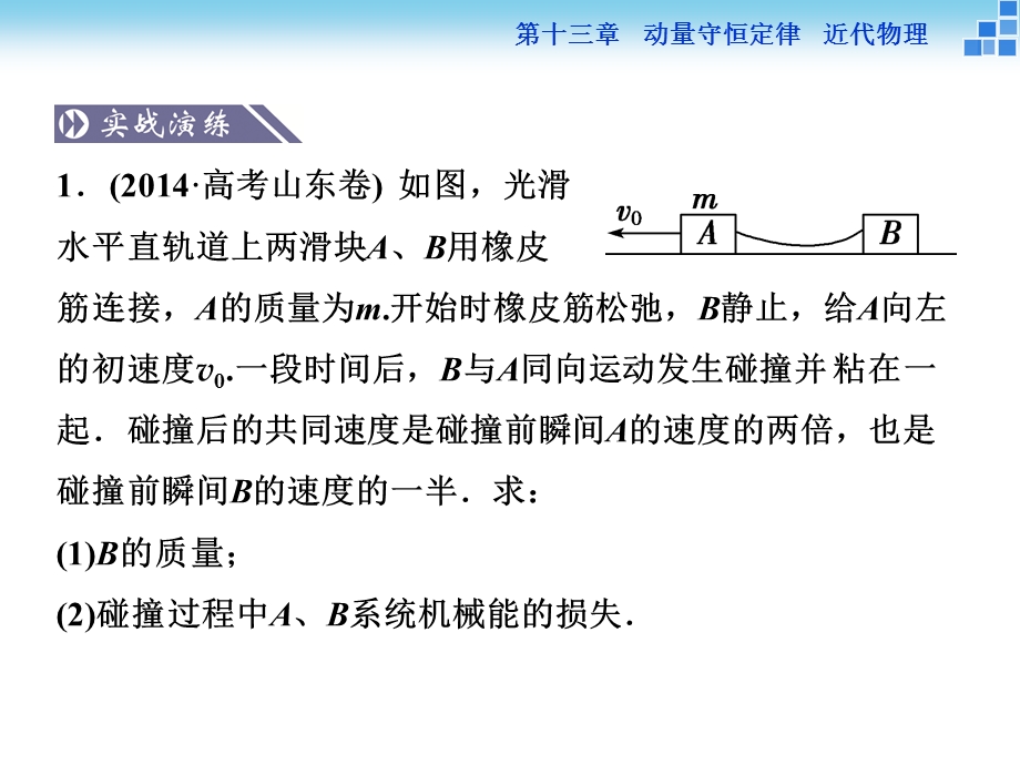 2016届高三物理大一轮复习课件：热点强化突破（十三） 动量守恒定律　近代物理.ppt_第3页