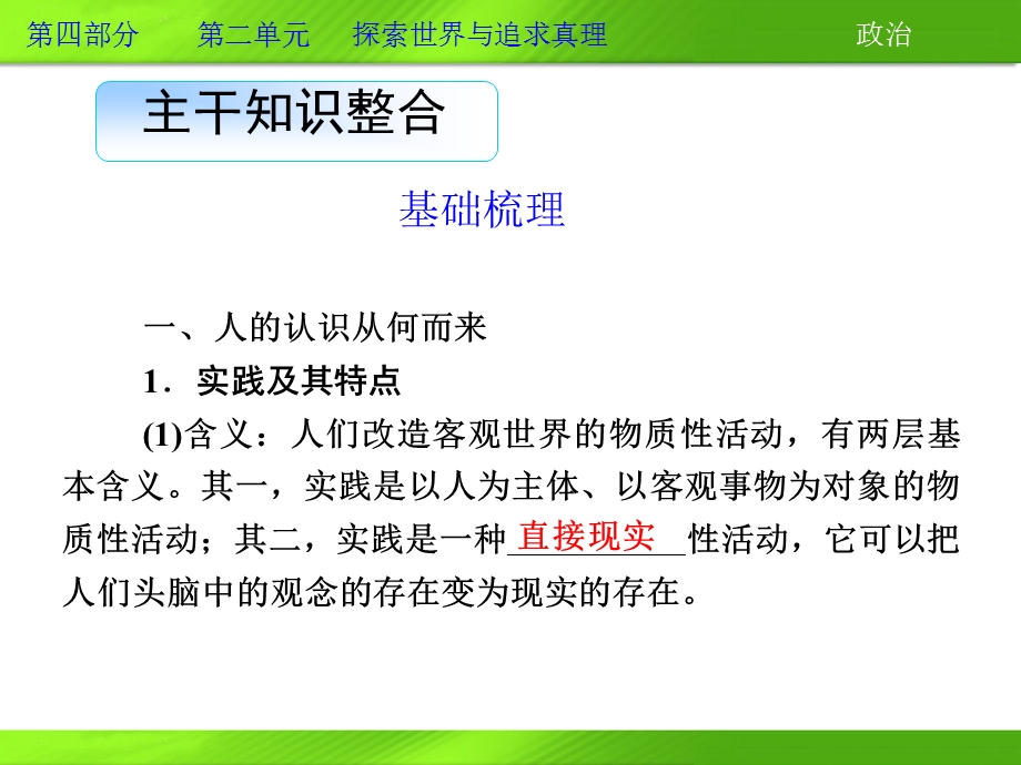 2013届高三政治一轮复习课件：第六课 求索真理的历程（新人教必修4）.ppt_第3页