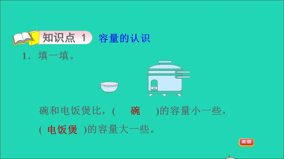 2021四年级数学上册 一 升和毫升第1课时 认识容量和升习题课件 苏教版.ppt_第3页