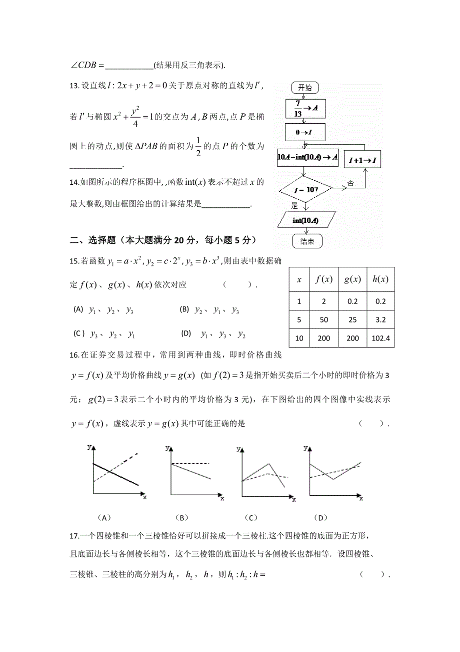 上海市华师大一附中等八校2012届高三2月联合调研考试卷（数学理）.doc_第2页