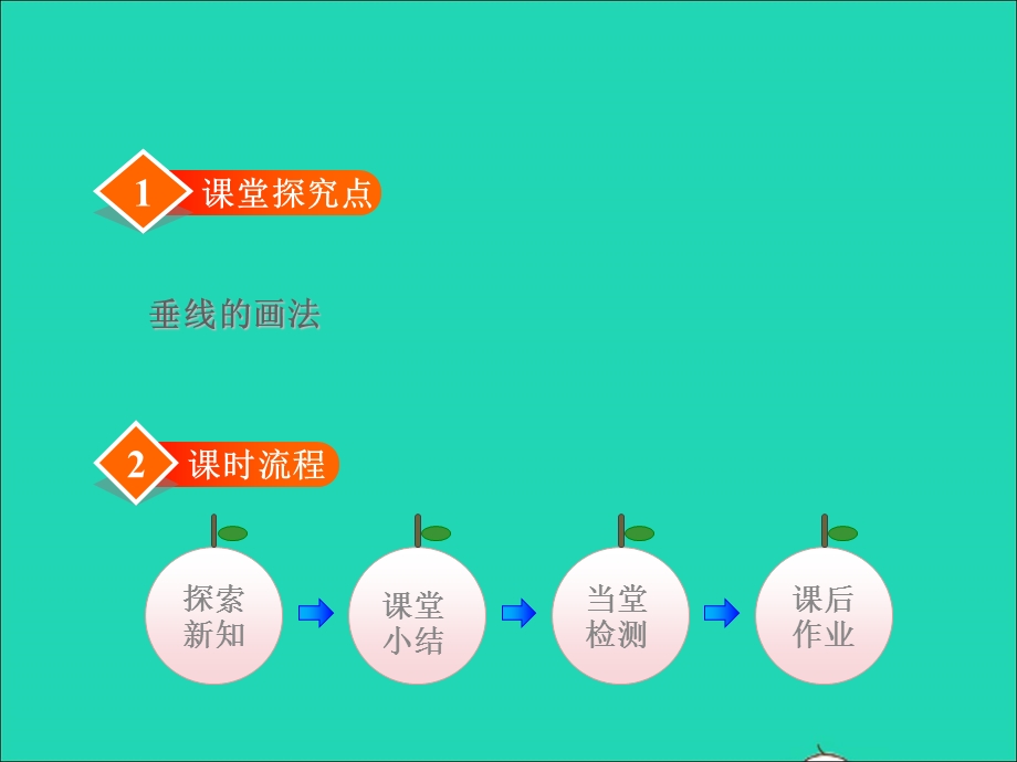 2021四年级数学上册 七 垂线和平行线第2课时 画垂线授课课件 冀教版.ppt_第2页