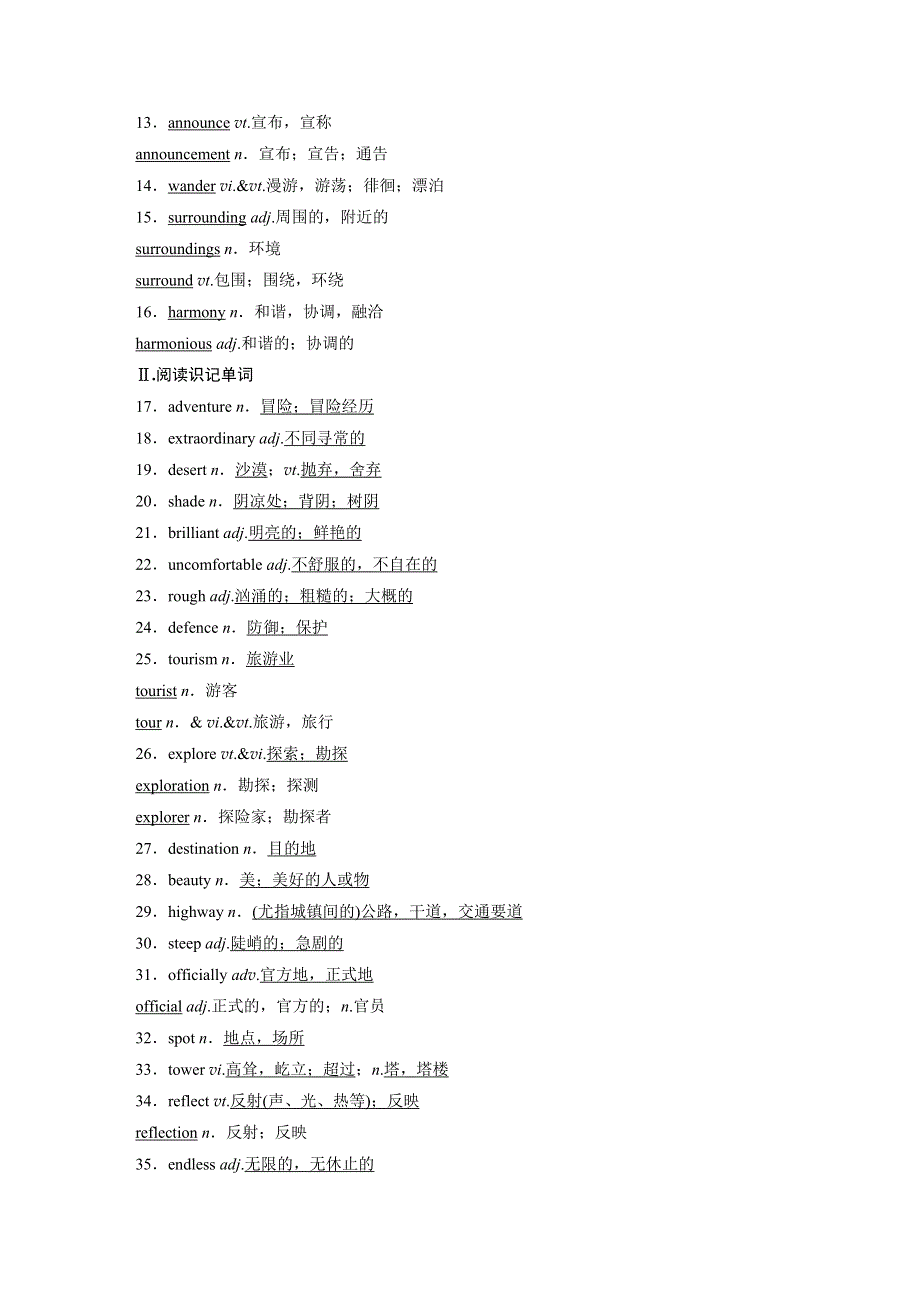 2018版高考英语（译林版 江苏省专用）大一轮复习讲义（文档）BOOK2 UNIT2 .docx_第3页