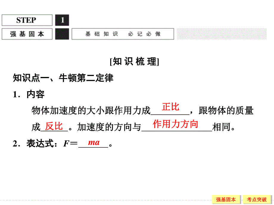 2016届高三物理（鲁科版）一轮复习课件：1-3-2 牛顿第二定律及基本应用 .ppt_第2页