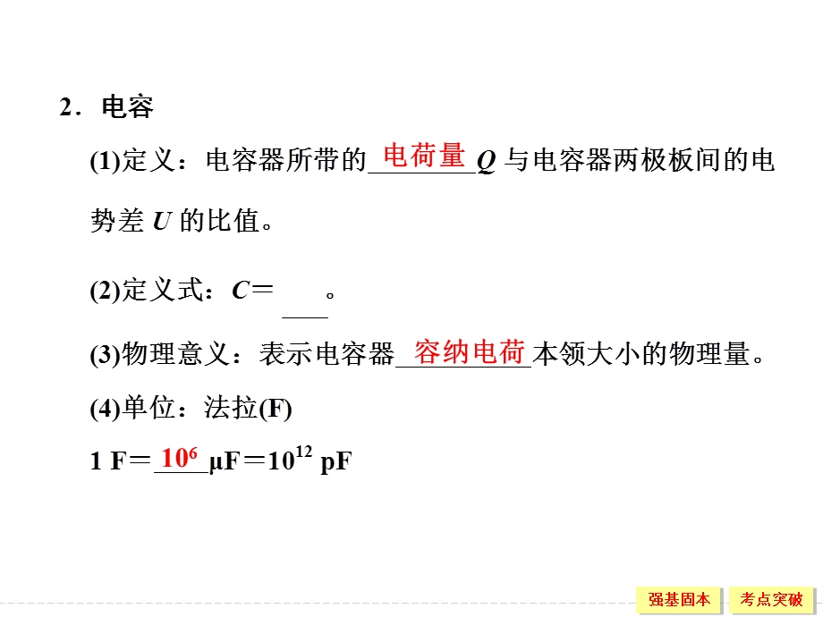 2016届高三物理（沪科版）一轮复习课件：X3-1-6-3 电容器 带电粒子在电场中的运动 .ppt_第3页