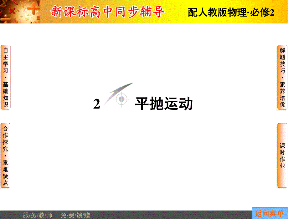 2015-2016学年高一物理人教版必修2课件：第5章2 平抛运动 .ppt_第1页