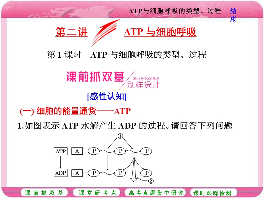 2017届高中生物一轮复习课件：必修1 第三单元　细胞的能量供应和利用 第二讲 第1课时　ATP与细胞呼吸的类型、过程 .ppt_第1页