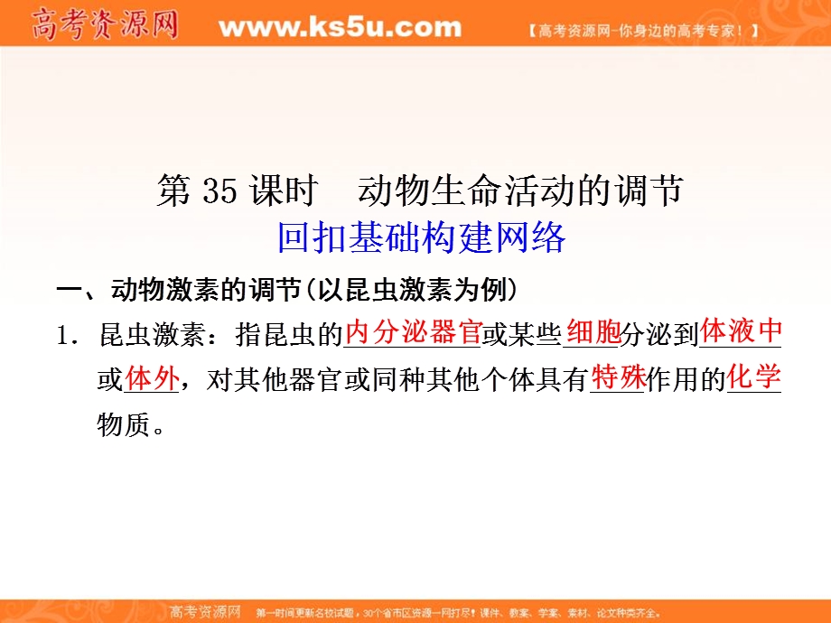 2012届高三生物步步高一轮复习课件（苏教版）：必修3第八单元第35课时.ppt_第1页