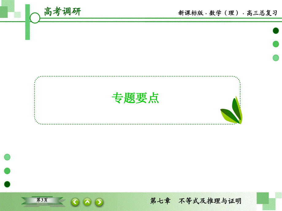 2016届高三理科数学一轮复习：高考数学微专题研究7-1 .ppt_第3页