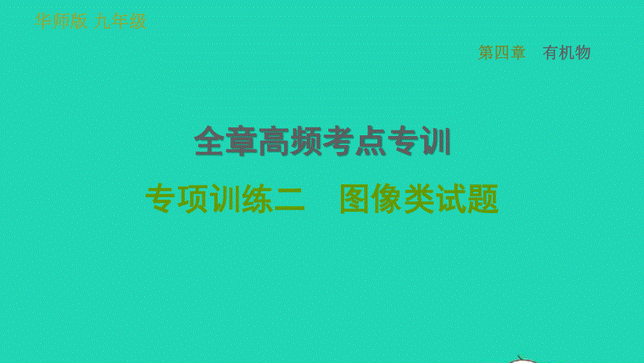 2022九年级科学上册 第4章 有机物全章高频考点专训 专项训练二 图像类试题习题课件（新版）华东师大版.ppt_第1页