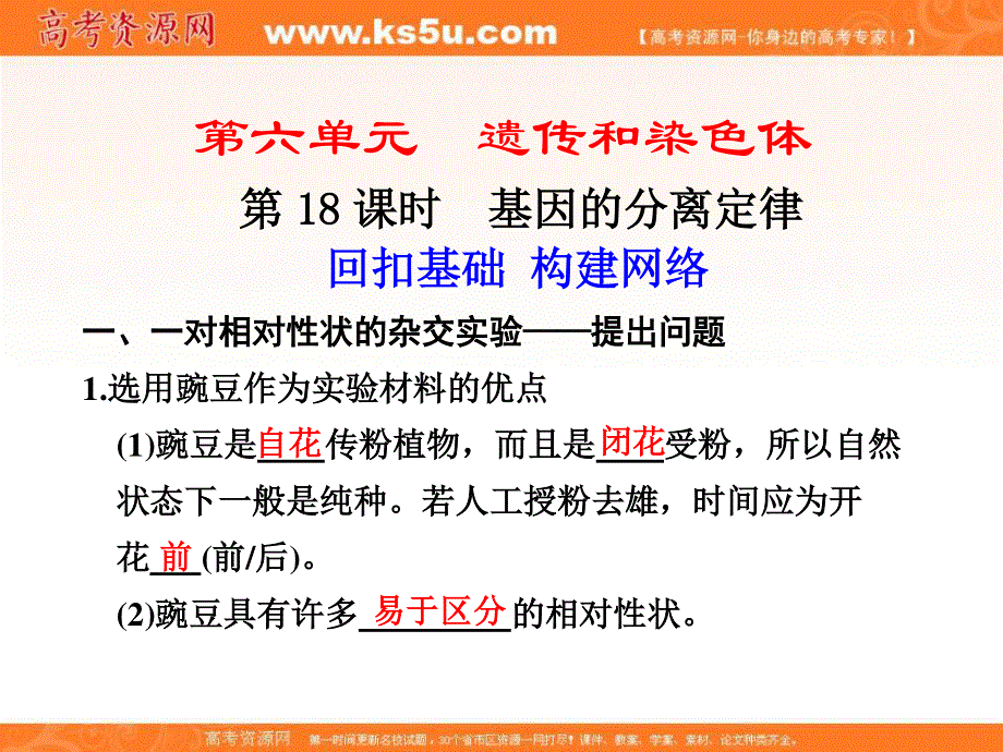 2012届高三生物步步高一轮复习课件（苏教版）：必修2第六单元第18课时.ppt_第1页