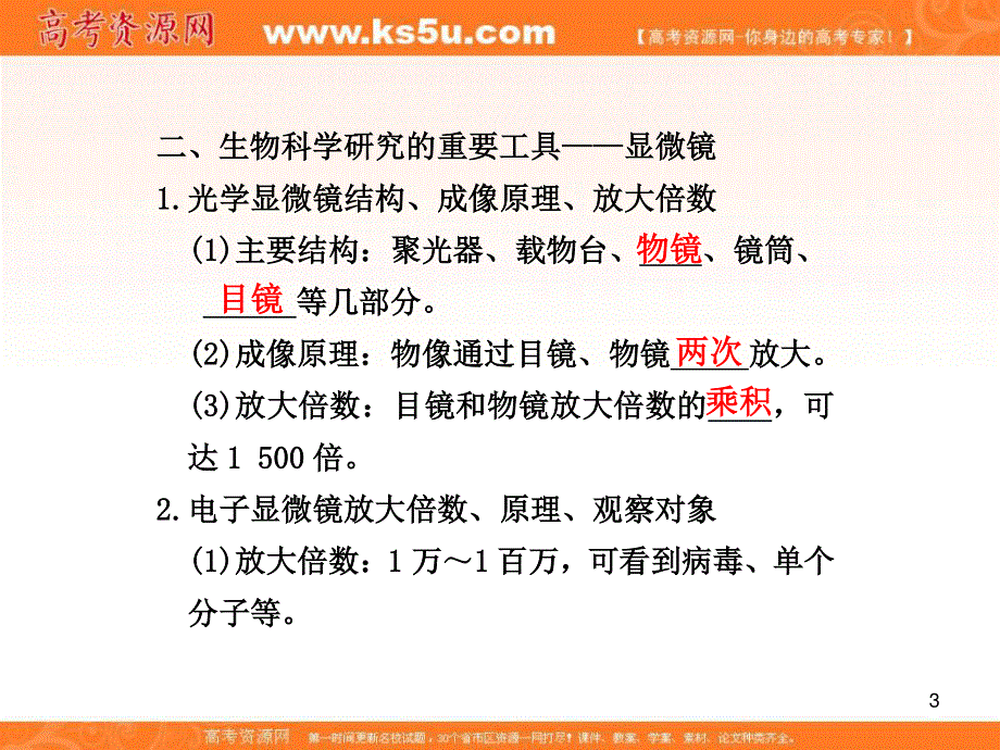 2012届高三生物步步高一轮复习课件（苏教版）：必修1第二单元第5课时.ppt_第3页