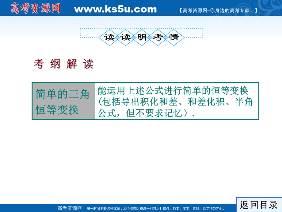 2012届高三第一轮复习数学课件（新人教B版）：第3编 6简单的三角恒等变换.ppt_第3页