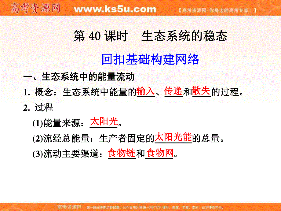 2012届高三生物步步高一轮复习课件（苏教版）：必修3第九单元第40课时.ppt_第1页