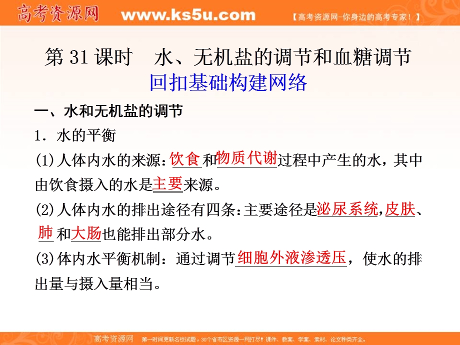 2012届高三生物步步高一轮复习课件（苏教版）：必修3第八单元第31课时.ppt_第1页