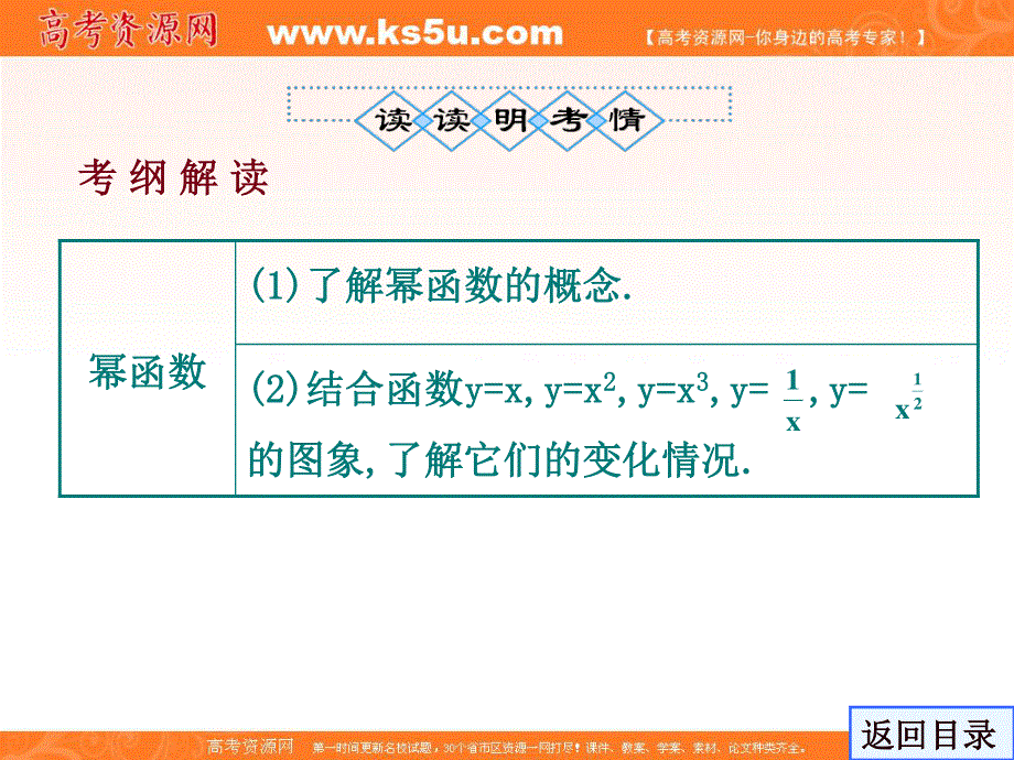2012届高三第一轮复习数学课件（新人教B版）：第2编 8幂函数.ppt_第3页