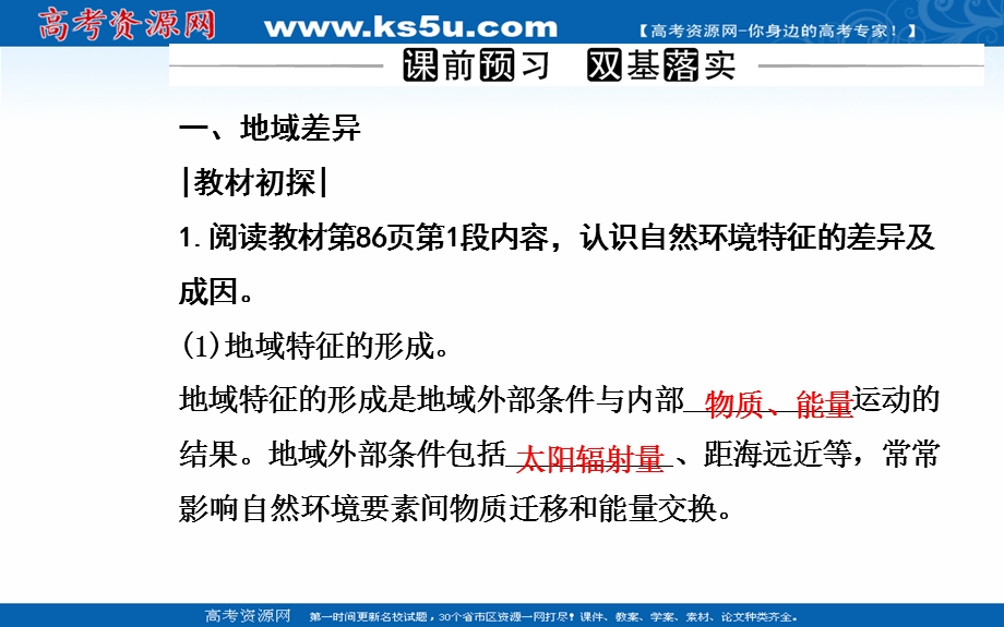 2021-2022学年新教材人教版地理选择性必修1课件：第五章第二节 自然环境的地域差异性 .ppt_第3页