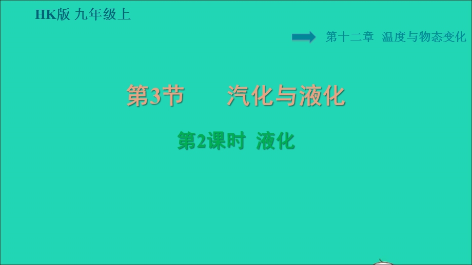 2021九年级物理全册 第十二章 温度与物态变化 12.3 汽化与液化第2课时 液化习题课件（新版）沪科版.ppt_第1页