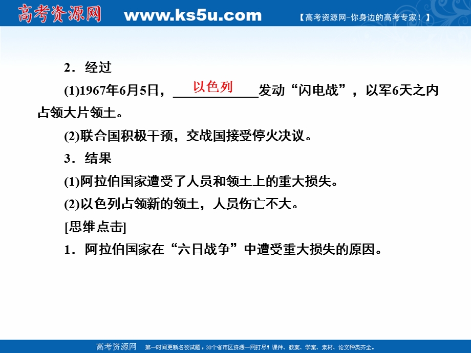 2020-2021学年人教版历史选修3课件：5-4 曲折的中东和平进程 .ppt_第3页