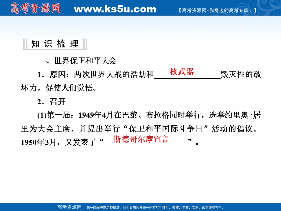 2020-2021学年人教版历史选修3课件：6-2 世界人民的反战和平运动 .ppt_第2页