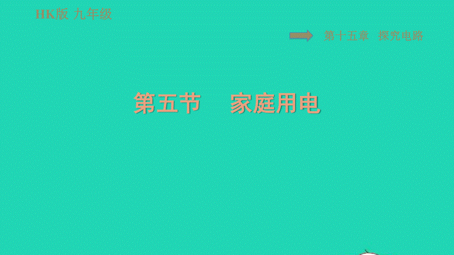 2021九年级物理全册 第十五章 探究电路 15.5家庭用电习题课件（新版）沪科版.ppt_第1页