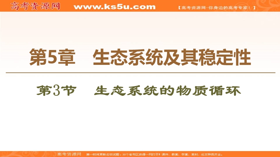 2019-2020学年人教版生物必修三课件：第5章 第3节　生态系统的物质循环 .ppt_第1页