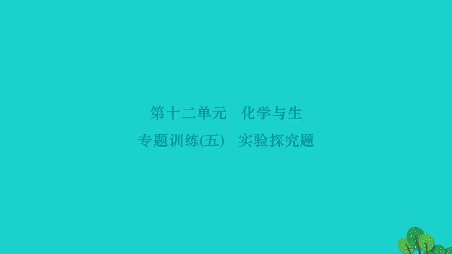 2022九年级化学下册 第十二单元 化学与生活专题训练(五) 实验探究题作业课件 （新版）新人教版.ppt_第1页