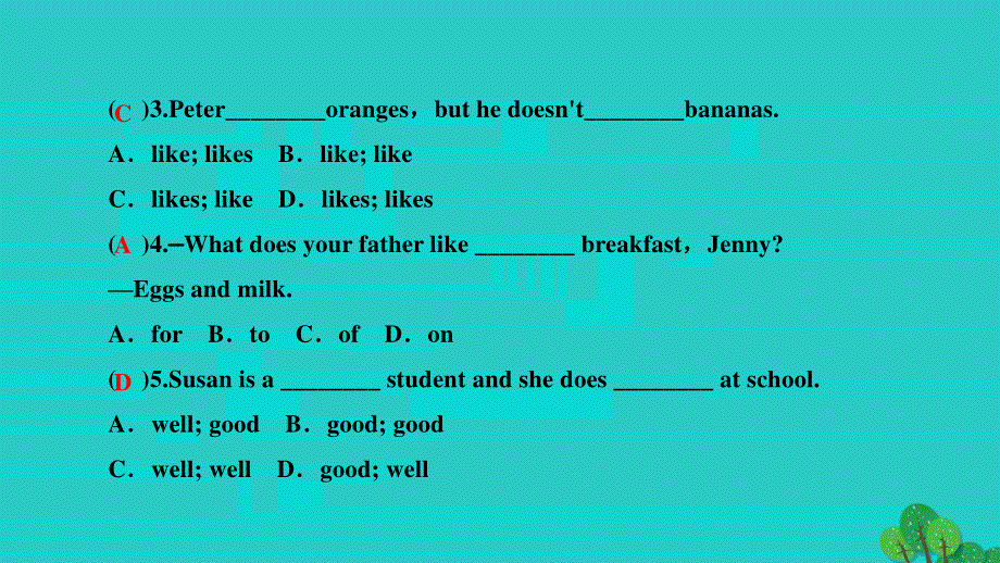 2022七年级英语上册 Unit 6 Do you like bananas第七课时（Self Check）作业课件（新版）人教新目标版.ppt_第3页